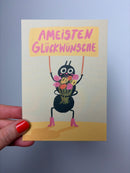 AMEISTEN GLÜCKWÜNSCHE • POSTKARTE