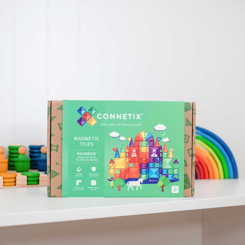 Connetix Magnetic Building Blocks Rainbow Creative Pack - 102 pieces (incomplete)