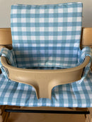 Wasserdichtes Kissen-Set kompatibel mit dem Stokke Tripp Trapp Hochstuhl – Blaues Vichy Karo