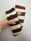 Socken STRIPES OF LOVE • 2 Pack • rust gold & dark chocolate