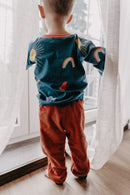 Oktopulli Mitwachshose Ino | Bio-Cordnicki | Orange Grün 116-128