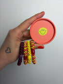 HAARGUMMI 4ER SET IN GESCHENKBOX • KORALLE GELB