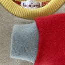 kronjuwel Kaschmirpullover Größe 86/92 beige rot Upcycling