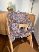 Ruffles Cushion Set Waterproof compatible with Stokke Tripp Trapp Highchair- Vichy gingham Floral