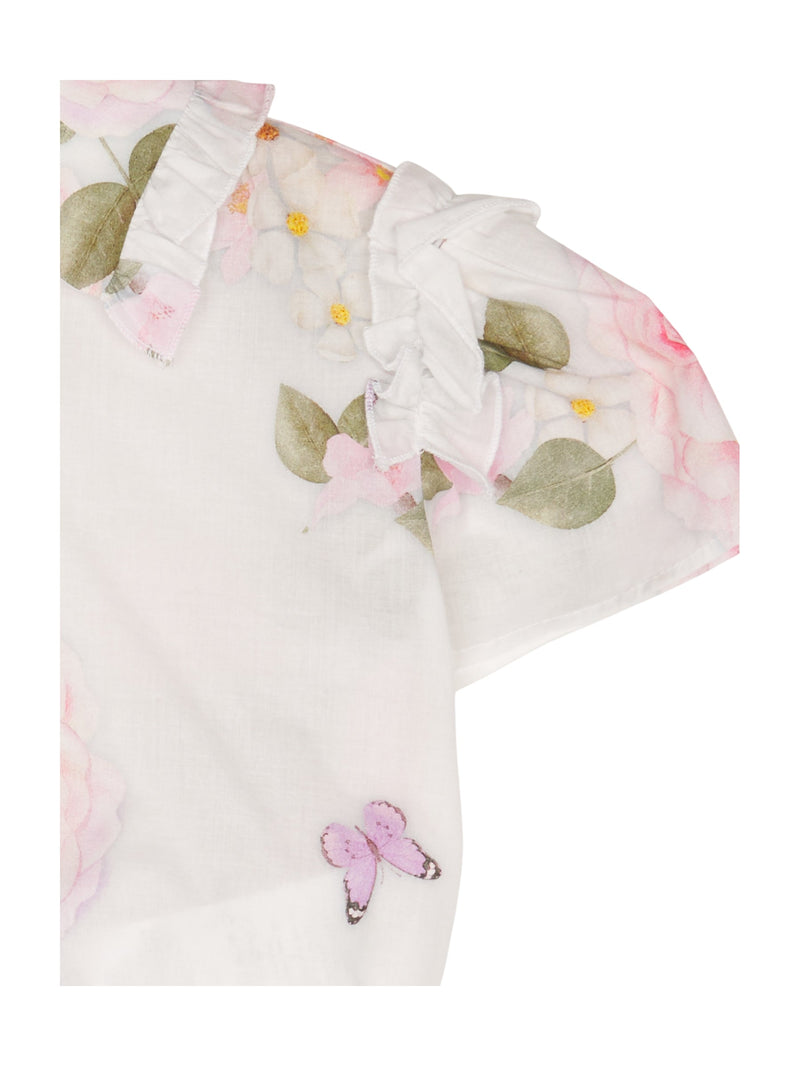 MonnaLisa Bluse Blumenapplikation Floral