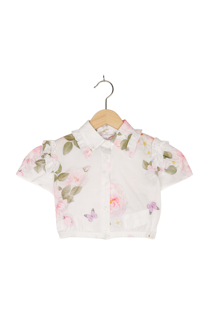 MonnaLisa Bluse Blumenapplikation Floral