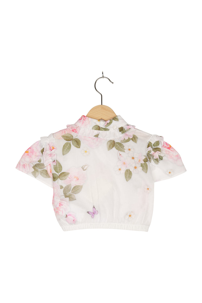 MonnaLisa Bluse Blumenapplikation Floral