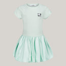 Balloon-Kleid aus Baumwolle mit Herz Stickerei