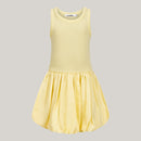 Balloon-Kleid aus Baumwolle mit Tanktop-Oberteil in Gelb