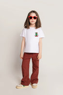 T-Shirt aus Baumwolle mit Stickerei: Krokodil auf Skateboard