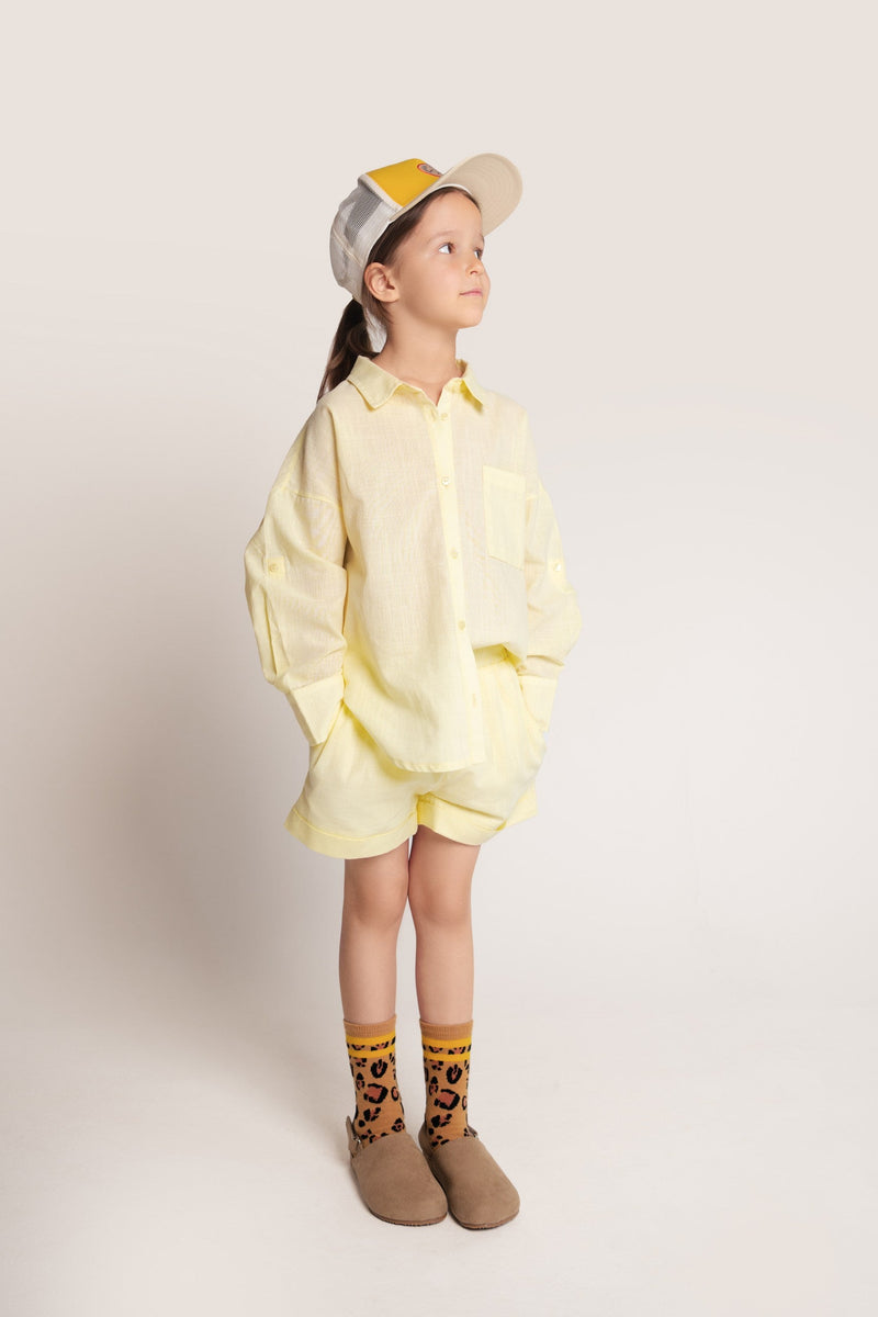 Twin Set aus Baumwolle in gelb: Shorts + Hemd