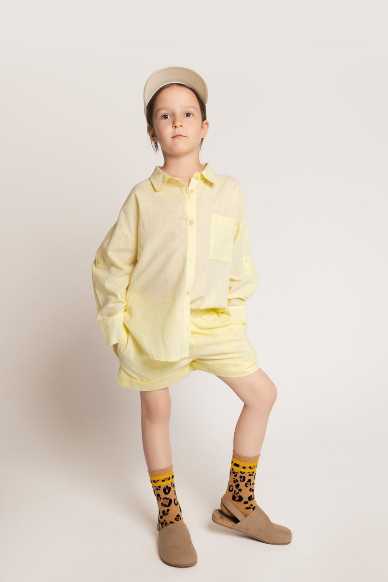 Twin Set aus Baumwolle in gelb: Shorts + Hemd