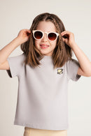 T-Shirt aus Baumwolle mit Herz-Stickerei