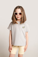 T-Shirt aus Baumwolle mit Herz-Stickerei