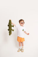 T-Shirt aus Baumwolle mit Stickerei: Krokodil auf SUP