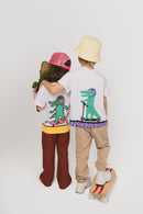 T-Shirt aus Baumwolle mit Print: Krokodil auf Skateboard