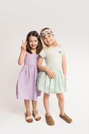 Ärmelloses Kleid aus Baumwolle in Violett