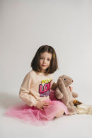 Baumwoll/Tüll Statement Kleid Rosa