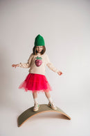 Baumwoll/Tüll Kleid Erdbeere in Pink