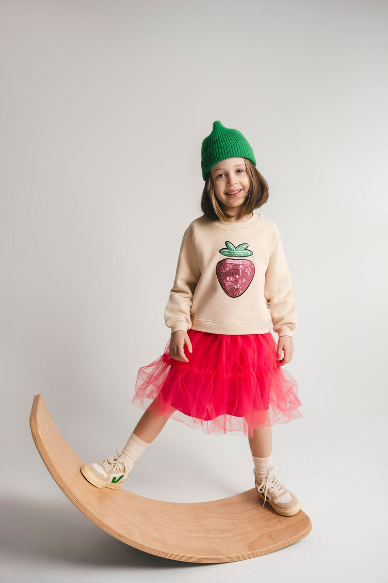 Saturnday Baumwoll-/Tüll-Kleid „Erdbeere“ in Pink – Neu bei Tildi