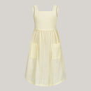 Ärmelloses Kleid aus Baumwolle in gelb