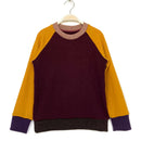 kronjuwel Wollpullover 128 weinrot goldgelb Upcycling