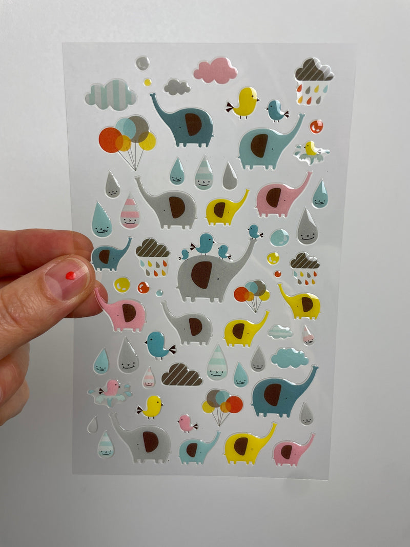 3D Sticker • Elephant Rain Party