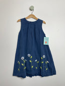 Leinenmix Kleid Blumenstick • 122 • dp...am