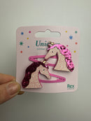 Glitzer Haarspangen • Unicorn • 2er Set
