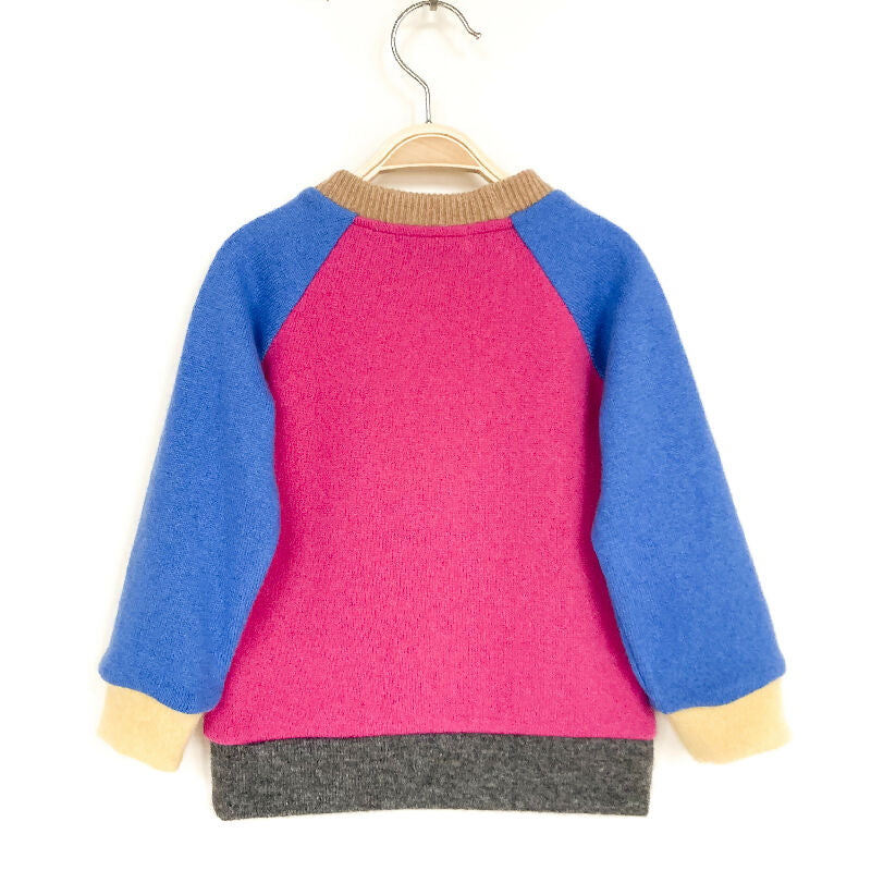 kronjuwel Kaschmirpullover Größe 86 pink blau Upcycling