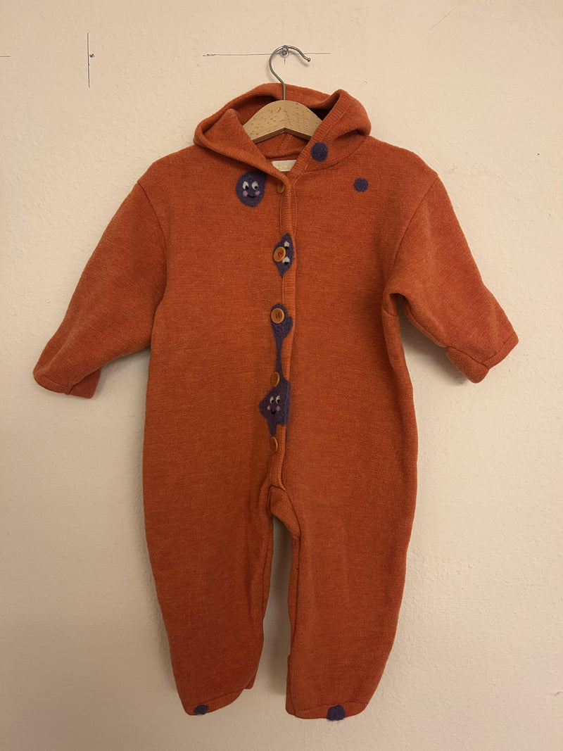 Ettmoln Wollanzug mit Lila figuren 74 | 09m