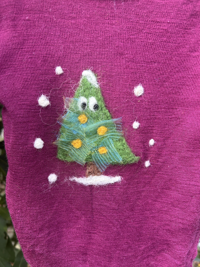 Ettmoln Wolle Seide Body mit Weihnachtsbaum 68 | 06m