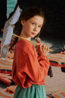 Ella Bluse in rostrotem Tencel für Kinder