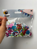 Moosgummi Buchstaben Glitter • mehrfarbig • selbstklebend