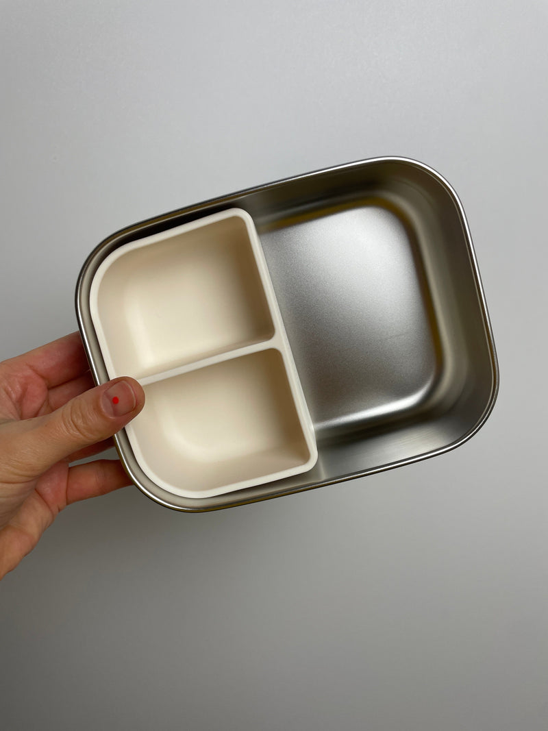 Stainless steel lunch box with removable compartments • Tiny Bits