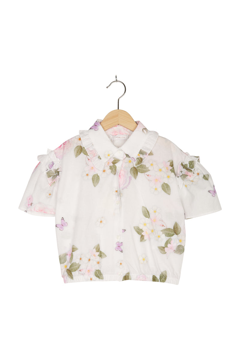 MonnaLisa Bluse Floral Print Applikation