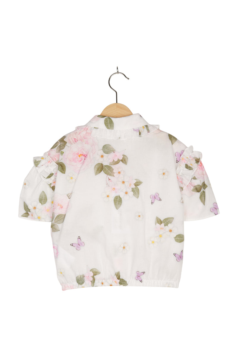 MonnaLisa Bluse Floral Print Applikation