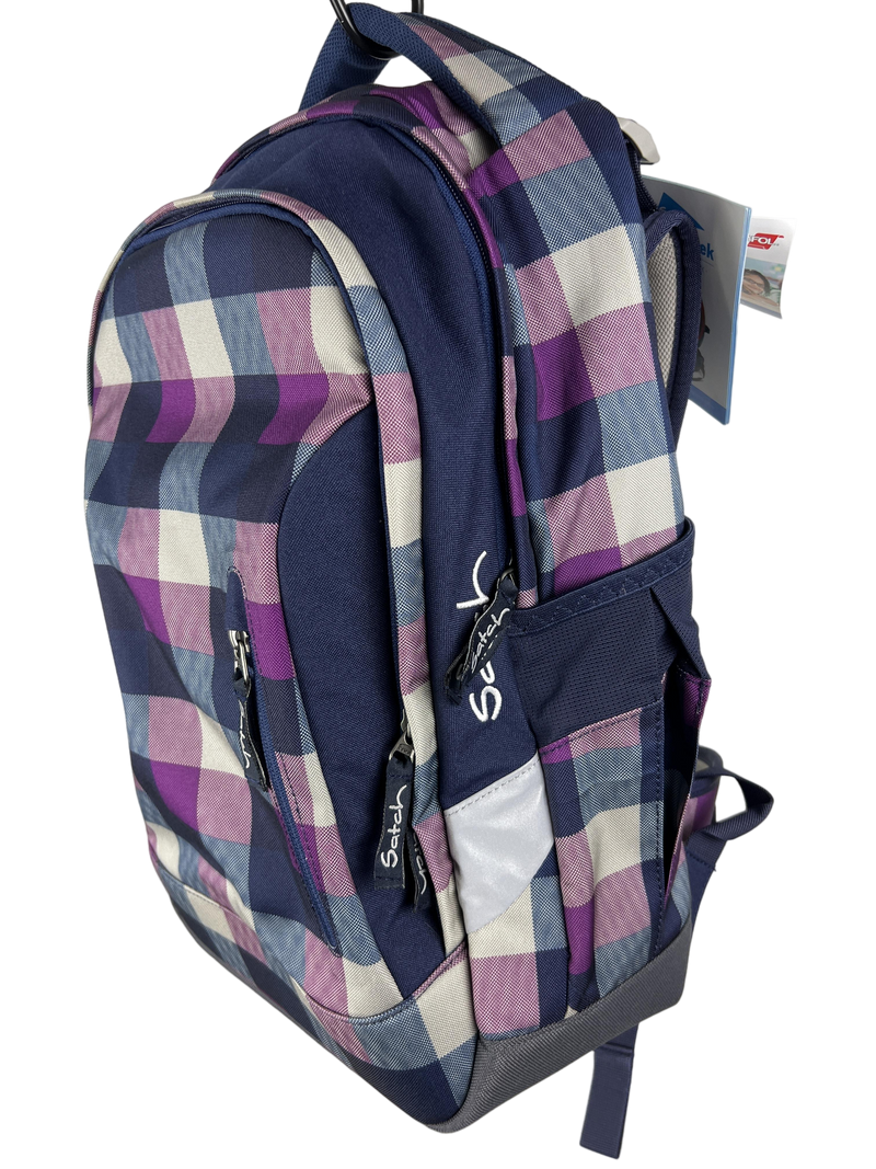 Satch Sleek school backpack purple caro