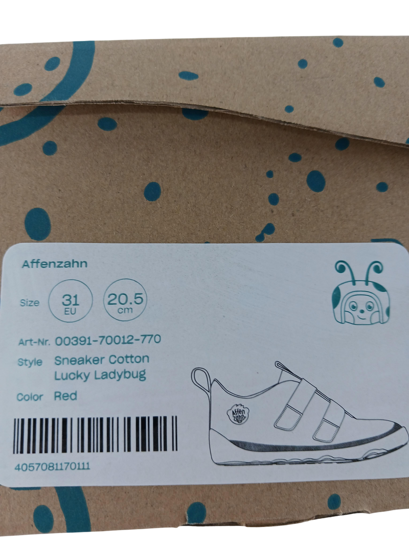 Affenzahn Sneaker cotton lucky ladybug 31 Schuhgröße