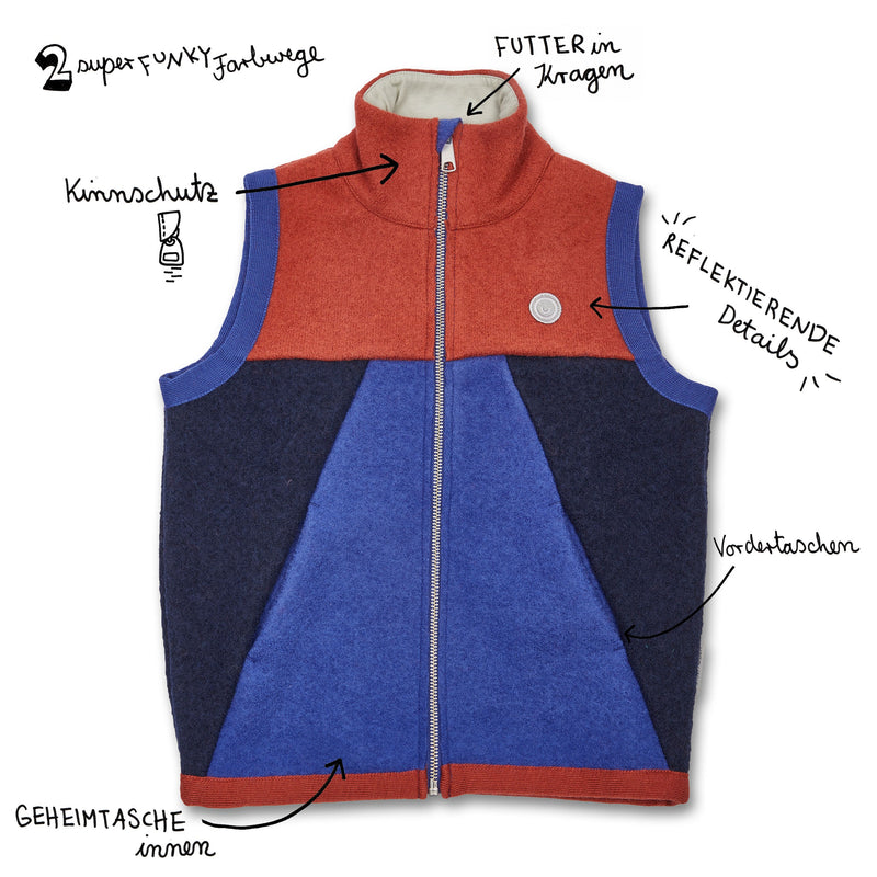 Kids boiled wool vest