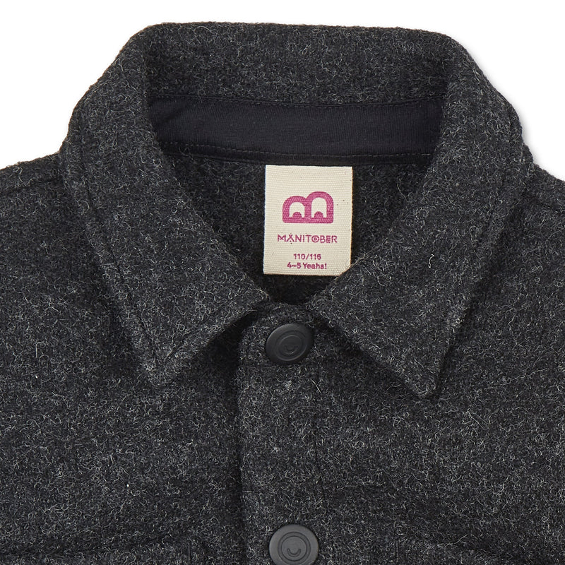 Kids oversize boiled wool shirt