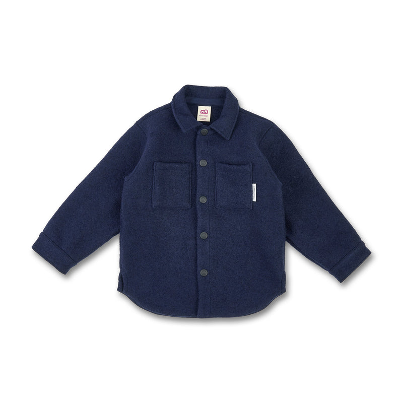 Kids oversize boiled wool shirt