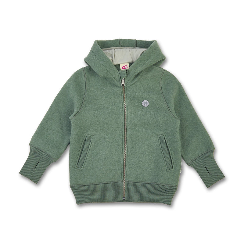 Kids boiled wool zip jacket