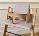 St. Tropez Striped Cushion Set Waterproof compatible with Stokke Tripp Trapp Highchair- Pink Mint