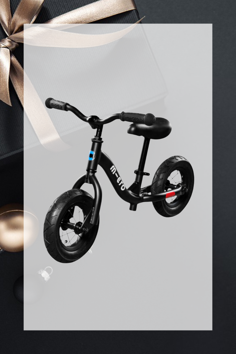 micro balance bike black