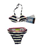 Bikinis & Zweiteiler Badebekleidung Kleidung Bikini Gestreift mit pinker Spitze Front Image Last Season