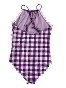Badeanzüge Badebekleidung Kleidung Badeanzug lila Karo Rear Image Last Season