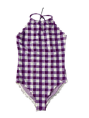 Badeanzüge Badebekleidung Kleidung Badeanzug lila Karo Front Image Last Season