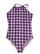 Badeanzüge Badebekleidung Kleidung Badeanzug lila Karo Front Image Last Season