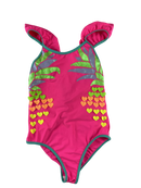 Badeanzüge Badebekleidung Kleidung Neon Badeanzug mit glitzerndem Aufdruck Front Image Last Season